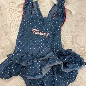 Kids Blue Polka Dot Casual Dress